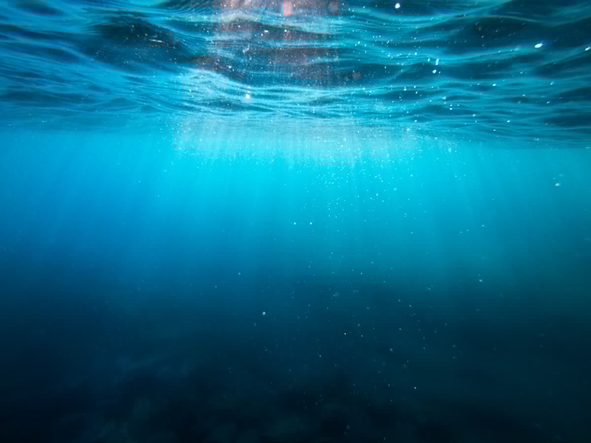 Crystal clear blue underwater ocean view